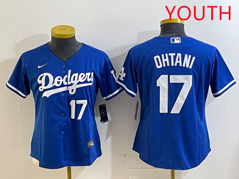 Youth Los Angeles Dodgers #17 Ohtani Blue Game 2025 Nike MLB Jersey style 3189->women mlb jersey->Women Jersey